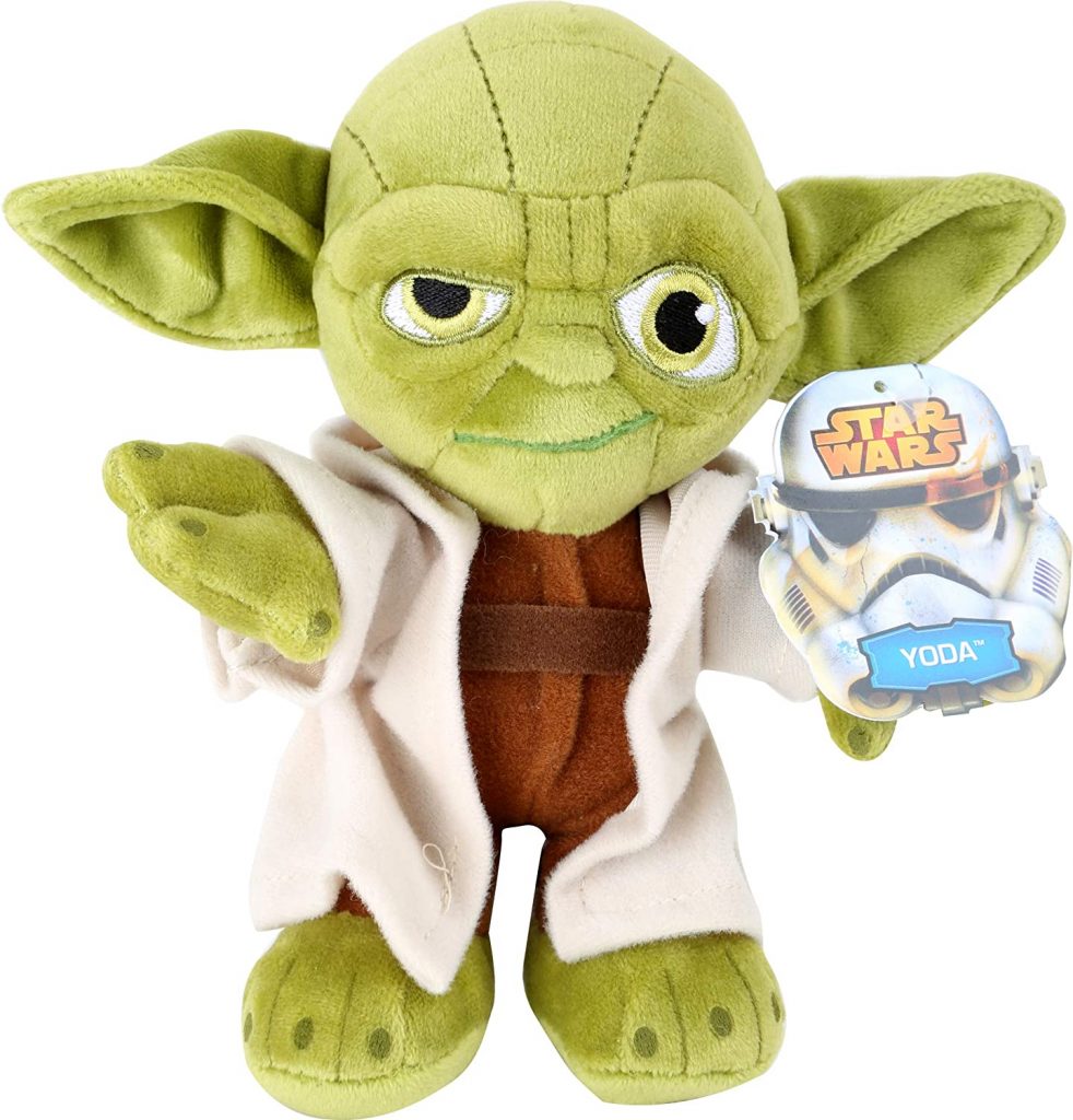 Star Wars Peluche Grogu de 28 cm du Film The Mandalorian & Grogu, avec Motif Plastron brodé sur la Poitrine, tête en Vinyle et Corps et Mains en Peluche, JKN43