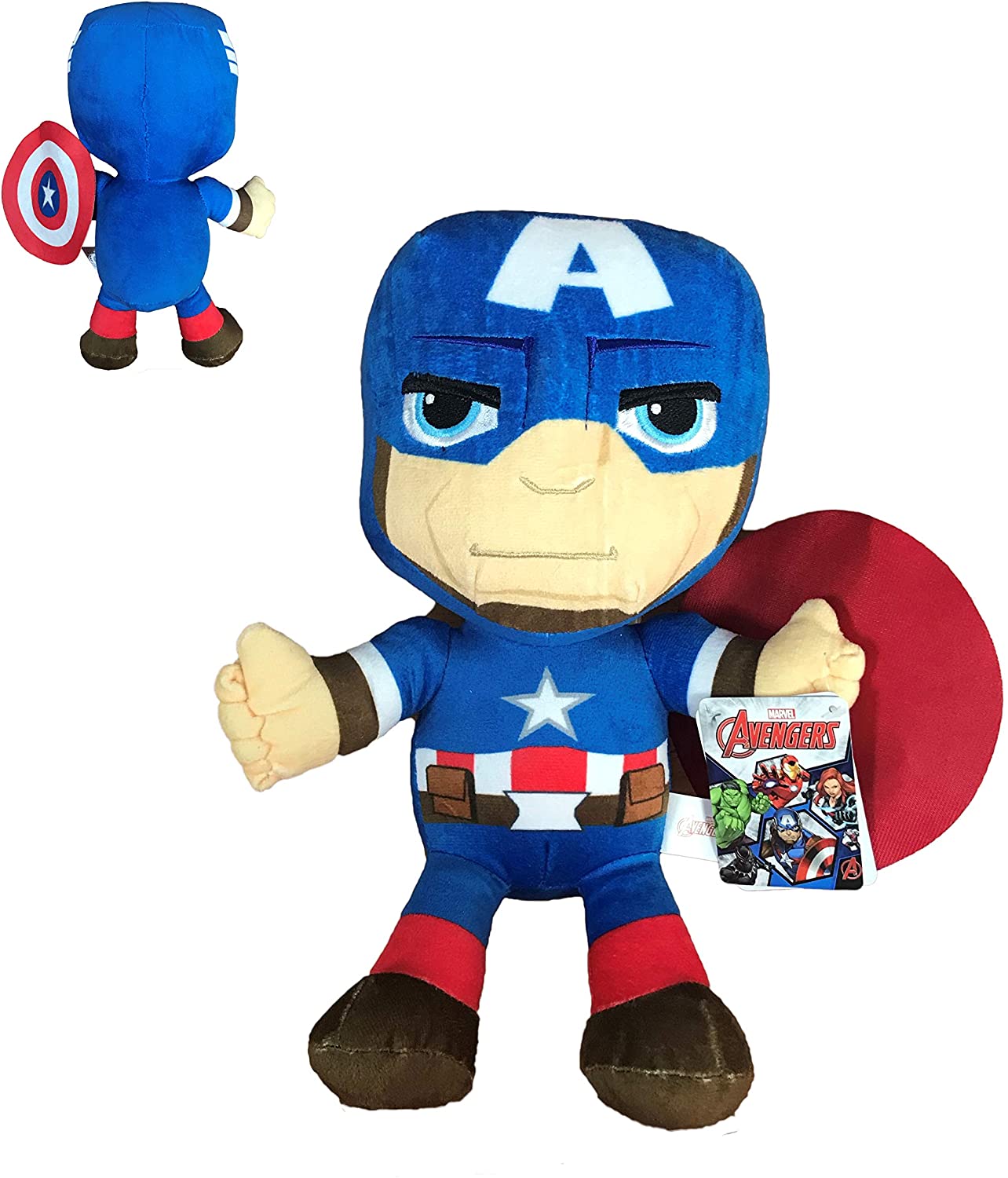 Peluche Marvel Captain America Avec Son - Taille 38 Cm, Neuve, Marvel Officiel
