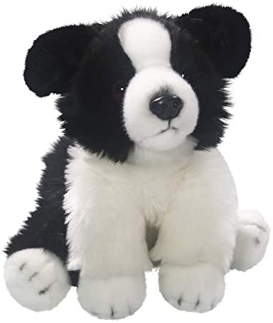 capybaraflying Lindo Peluche de Border Collie de imitación, 28cm/11in Border Collie Realista, Ideal como decoración de Dormitorio para