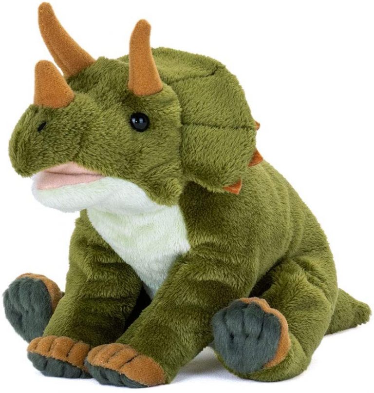 Dinosauri e creature preistoriche 20cm, Blu/Giallo dino Peluche Dinosauro Tricer