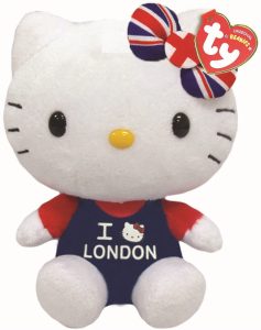 Peluche de Hello Kitty Londres de 17 cm - Los mejores peluches de Hello kitty