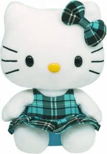 Peluche de Hello Kitty estilo tartÃ¡n de 15 cm - Los mejores peluches de Hello kitty